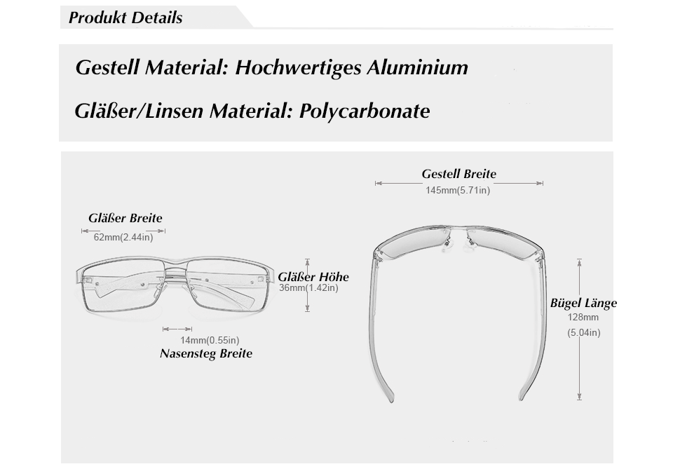 Polarisierte Sonnenbrille mit UV-Schutz 400 für Damen & Herren