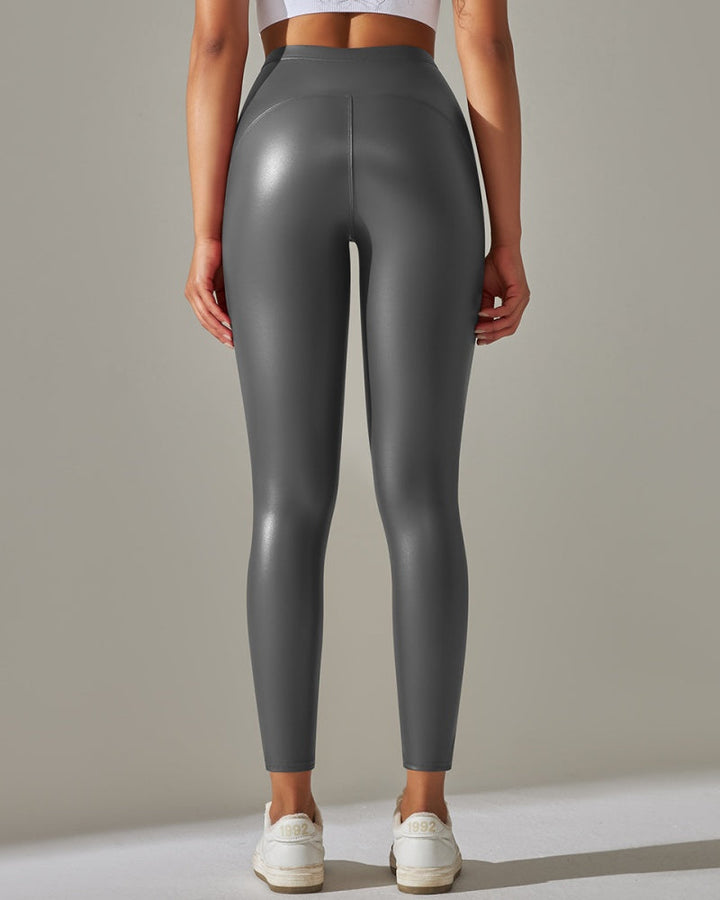 Glänzende Sportleggings high waist für aktives Training