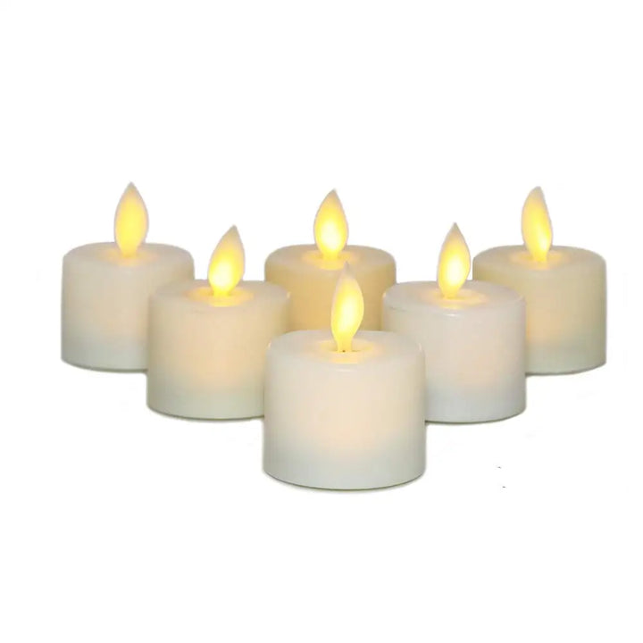 "Flammenähnliche, flackernde LED-Lichterkerzen, elegant, energiesparend, batteriebetrieben, mit Fernbedienung und dimmbar."