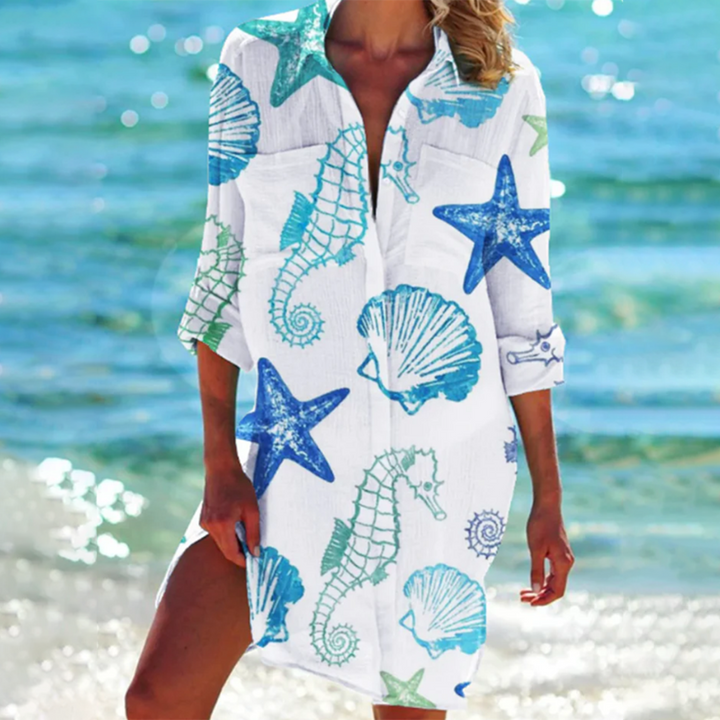 Leichtes A-Linien Maxikleid für Damen, fließend und elegant, mit Blumenprint, ideal für heiße Sommertage.