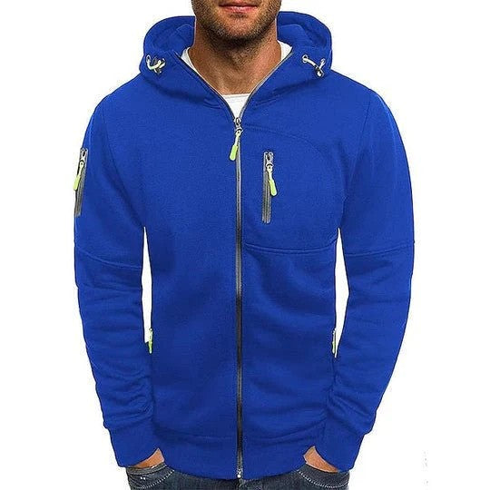 Herren Pullover mit praktischer Bauchtasche und Kapuze; perfekt für Herbst-Outfits und Freizeit.