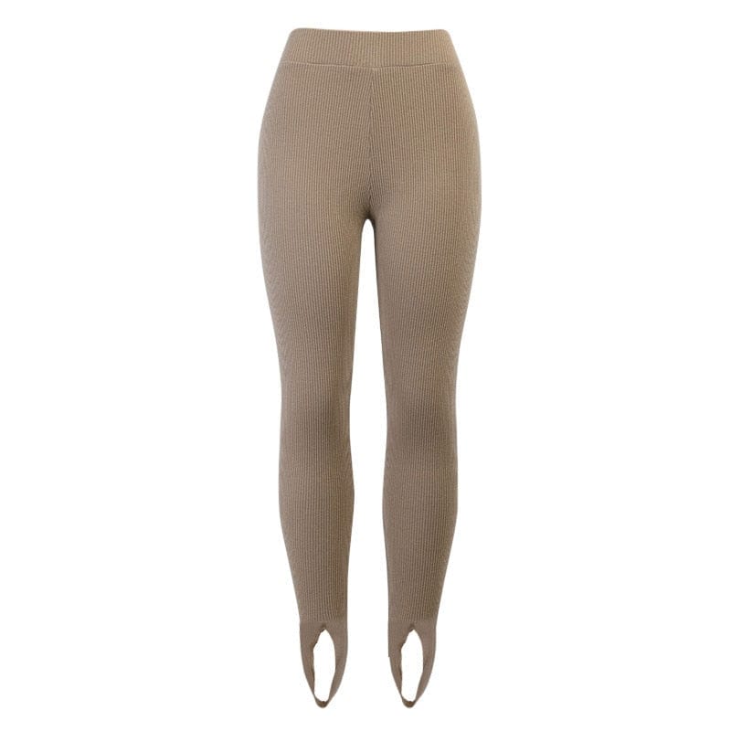 Damen-Leggings mit feiner Rippung und schmeichelhaftem hohen Bund.
