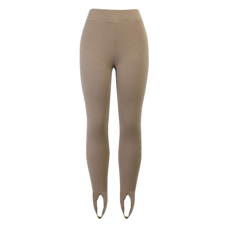 Damen-Leggings mit feiner Rippung und schmeichelhaftem hohen Bund.