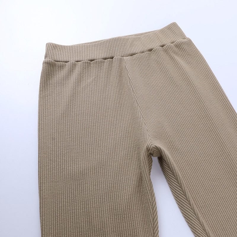 Alltagstaugliche, gerippte Damen-Leggings mit elegantem High-Waist Design.