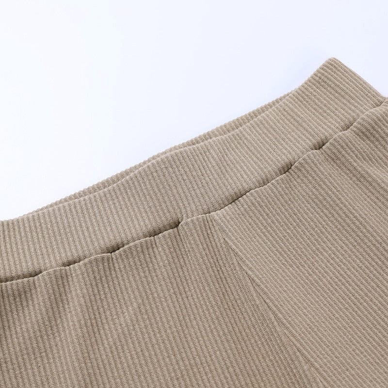 Gerippte High-Waist Leggings für Damen – Bequeme und stilvolle Passform.