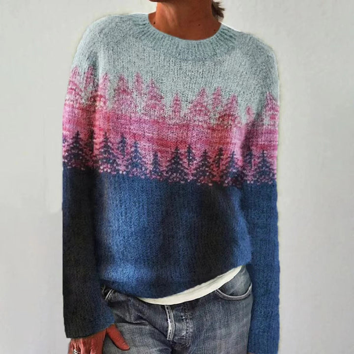 Damen Winterpullover gerippt, warmer Rundhals, Vintage-Design, vielseitig kombinierbar.