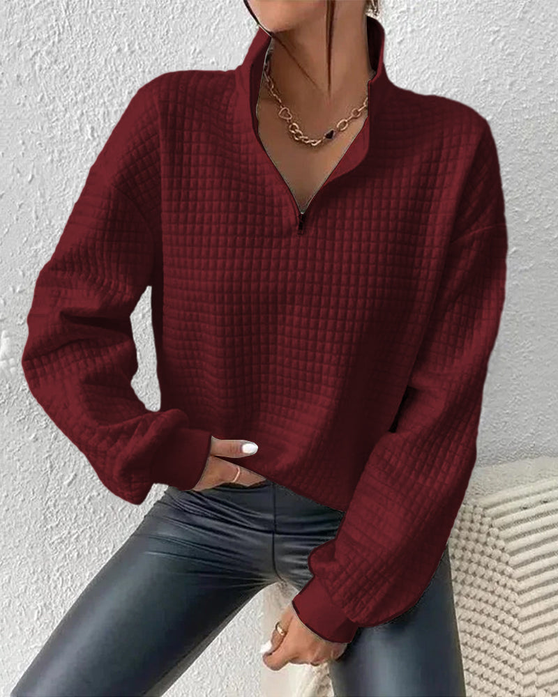 Weicher, gesteppter Damen Strickpullover mit Langarm für gemütliche Herbst- & Wintertage. Vielseitig kombinierbar.