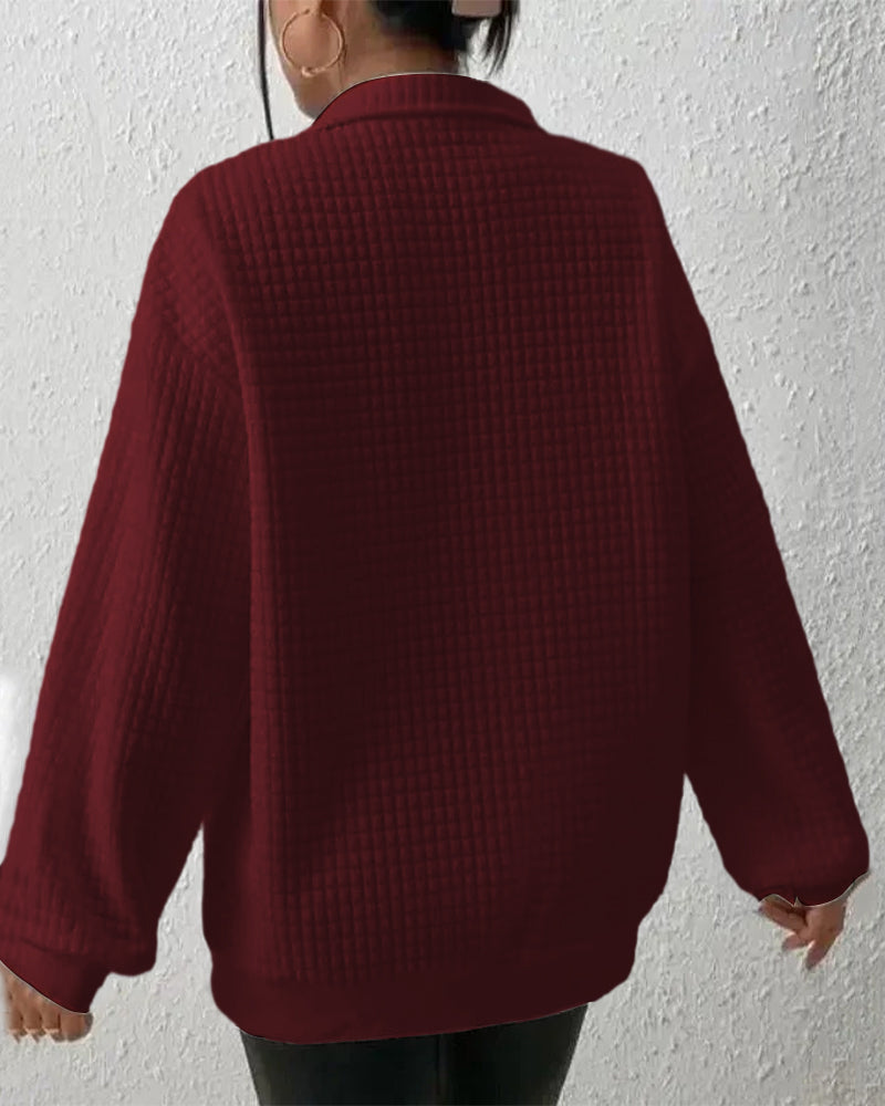 Moderner Damen Langarm Strickpullover, gesteppt, bietet Komfort und Stil für Herbst- & Wintermode, vielseitig.