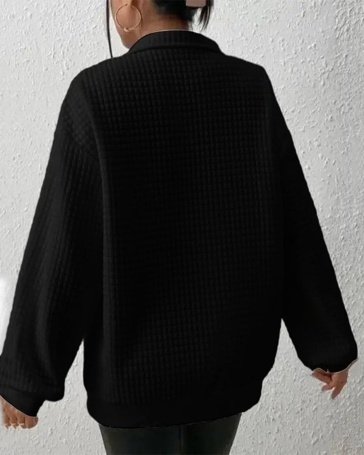 Weicher, gesteppter Damen Strickpullover Langarm. Vielseitiger Pullover für Damenmode, perfekt für Herbst & Winter.