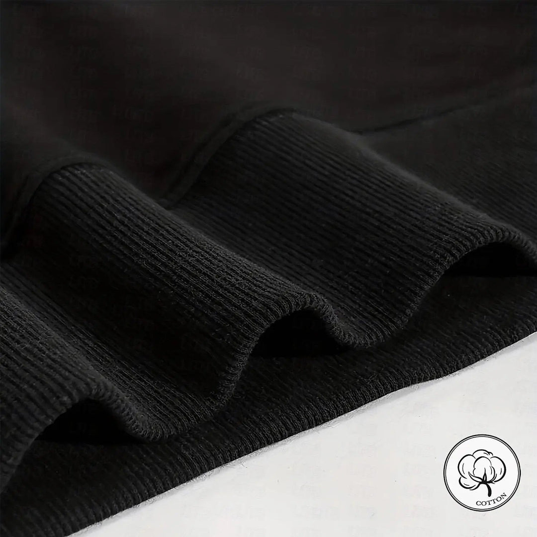 Schwarzes Herren Sweatshirt mit Reissverschluss im Detail