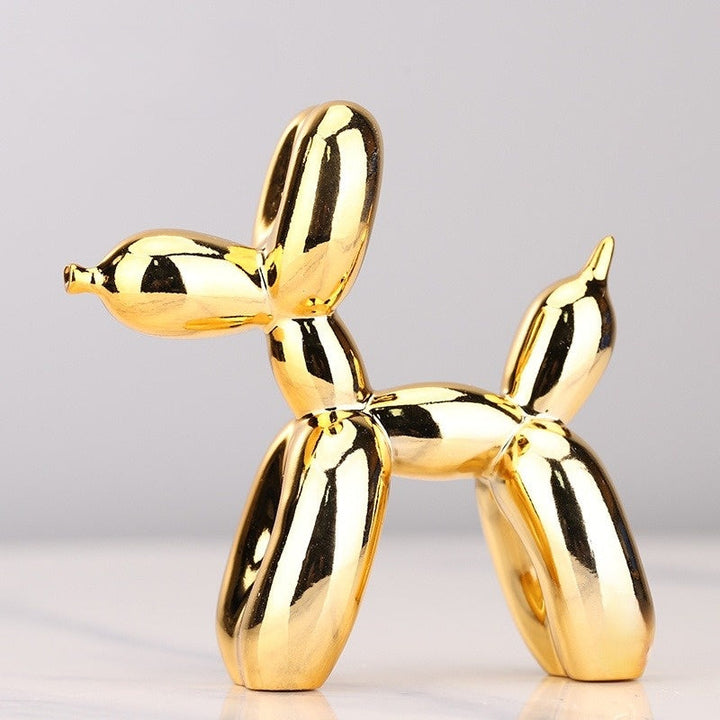 Glänzende Ballonhund Skulptur aus Polyresin, metallisches Finish, dekorative Tierfigur für modernes Interieur.