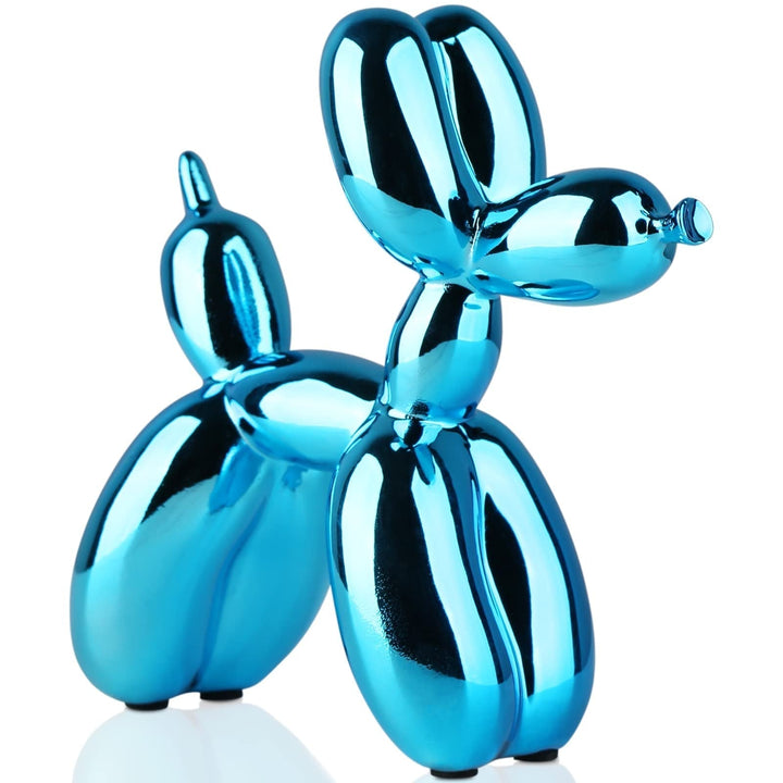 Glänzende Ballonhund Skulptur aus Polyresin, metallisches Finish, dekorative Tierfigur für modernes Interieur.