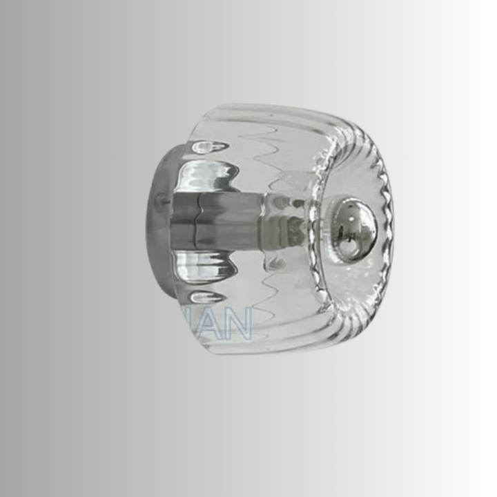 Klarer Glas-Türknauf, rund, modern, transparent, elegantes Design, für Innentüren.