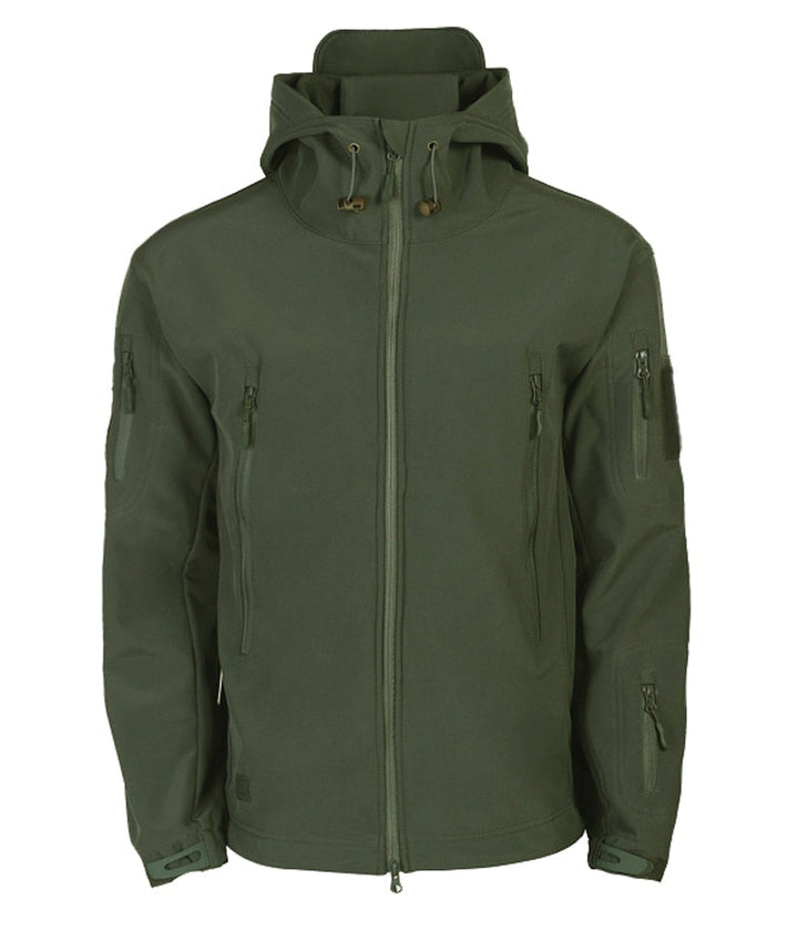 Winddichte & robuste Militärgrüne Herren Taktikjacke. Wasserdichte Outdoorjacke für Freizeit.