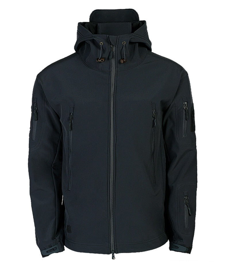 Herren taktische Freizeitjacke in Grau, robust & wasserdicht. Ideal für Outdoor-Aktivitäten mit Reißverschluss.