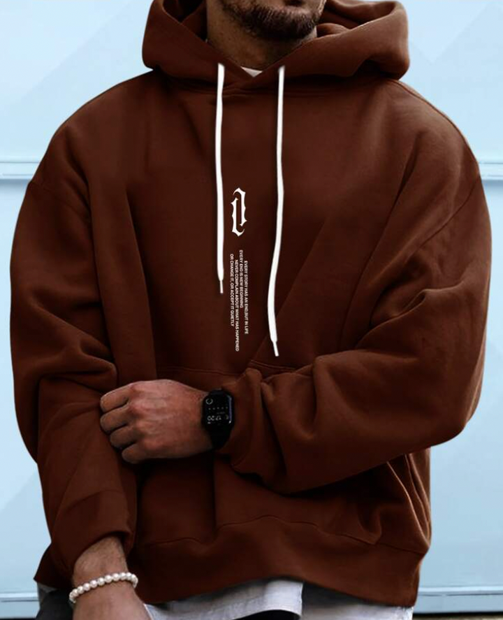"Grauer Herrenpullover mit Kapuze, weiches Material, perfekter Sitz, vielseitig, zeitloser Stil für modebewusste Männer"