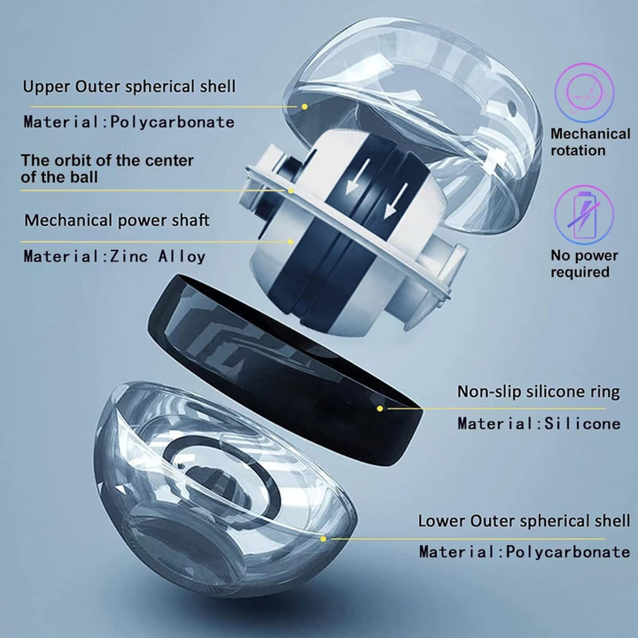 "Gyropower Unterarmtrainer für effektives Griffkrafttraining, kompakt, aus Kunststoff und Metall, ideal für Sport und Musik."