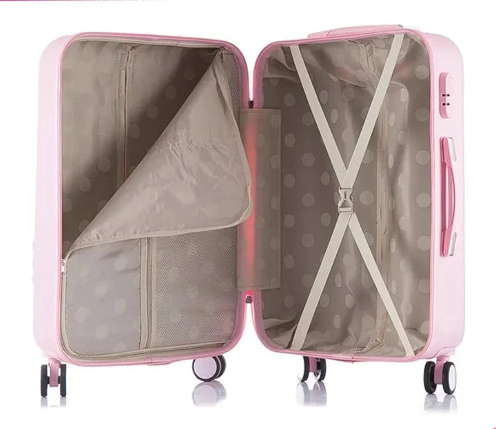 Hartschalen Rollkoffer Set, Handgepäck und größere Koffer, mit niedlichem Katzenprint.