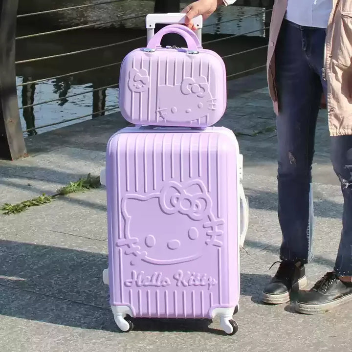 Moderner Hartschalenkoffer mit Katzenmotiv. Perfektes Reisegepäck für jeden Abenteuerlustigen.