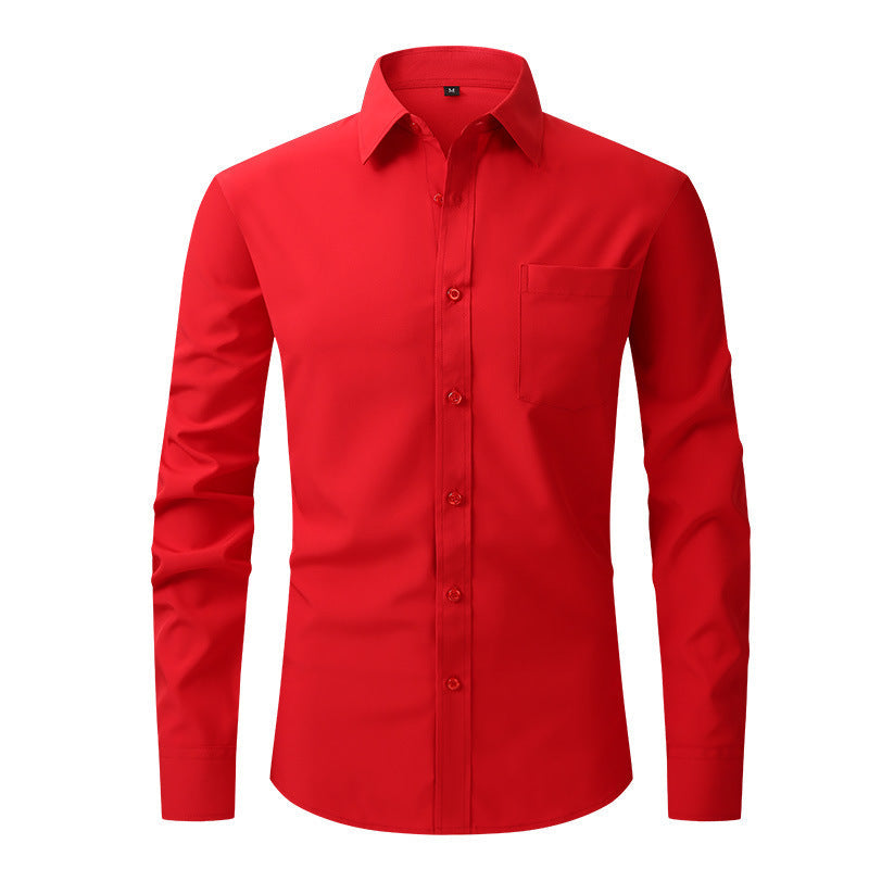 Hellblaues Langarm-Herrenhemd, Modern Fit, mit elegantem Kragen, leicht & vielseitig für warme Tage.