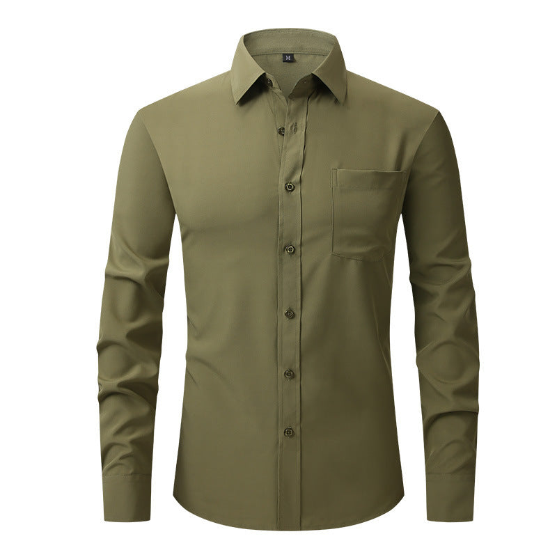 Modern Fit Herren Langarm-Sommerhemd in Hellblau, leicht & atmungsaktiv, ideal für heiße Tage.