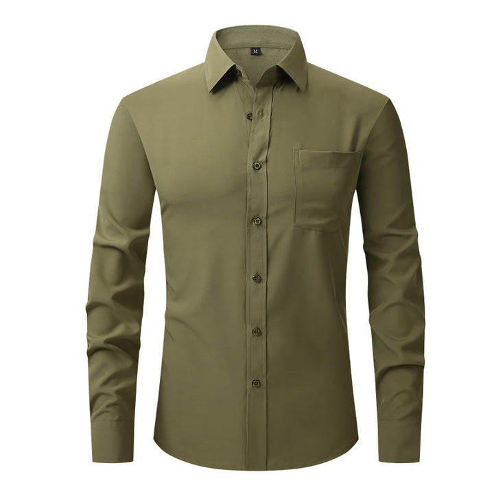 Modern Fit Herren Langarm-Sommerhemd in Hellblau, leicht & atmungsaktiv, ideal für heiße Tage.