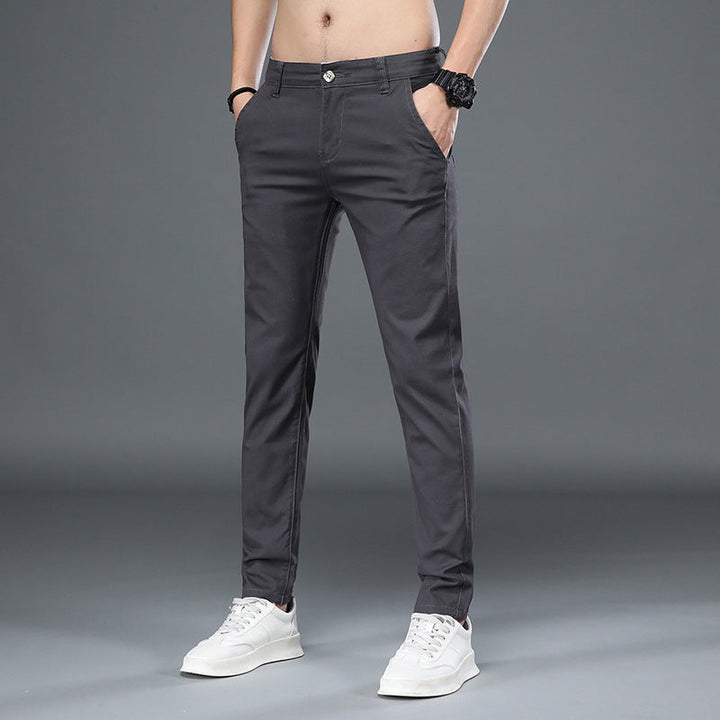 Elegante Herren Freizeithose, dehnbar, gerader Schnitt, Reißverschluss, für Frühling & Herbst.