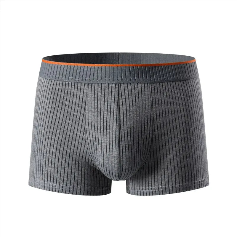 Herren Boxershorts aus Baumwoll-Velours, weich, gestreift, elastisch, atmungsaktiv, für täglichen Komfort, verschiedene Designs