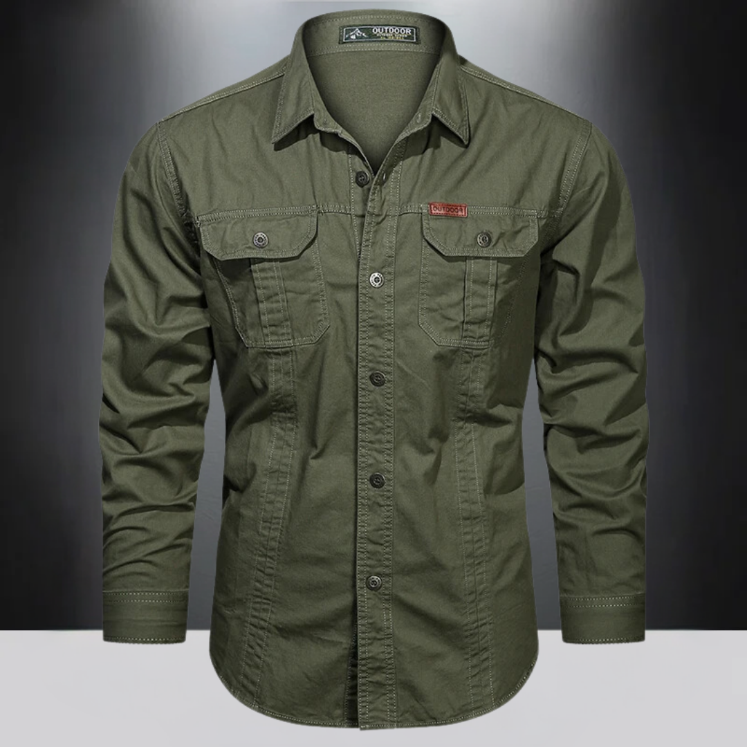 Herren Cargo-Hemd, robust & atmungsaktiv, ideal für Alltag & Outdoor. Langarm Utility Hemd mit praktischen Taschen.