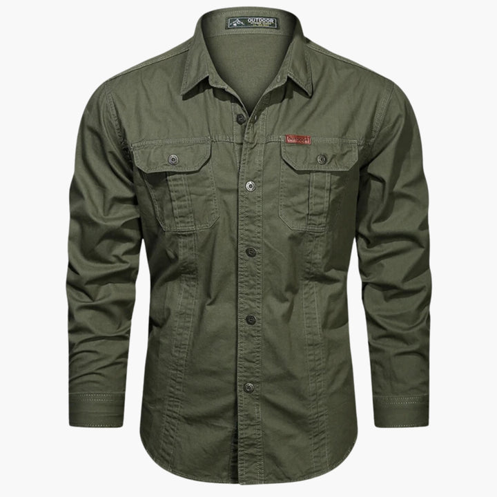 Herren Cargo Shirt, robust, mit praktischen Brusttaschen; ideal für Outdoor-Aktivitäten, Reisen & Alltag.