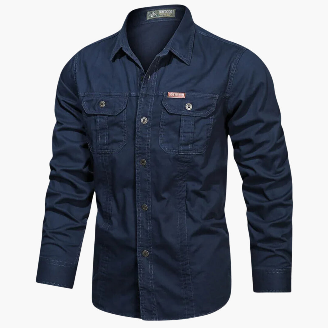 Atmungsaktives Herren Funktionshemd mit Cargo-Taschen, perfekt für Outdoor, Wandern & Abenteuer.