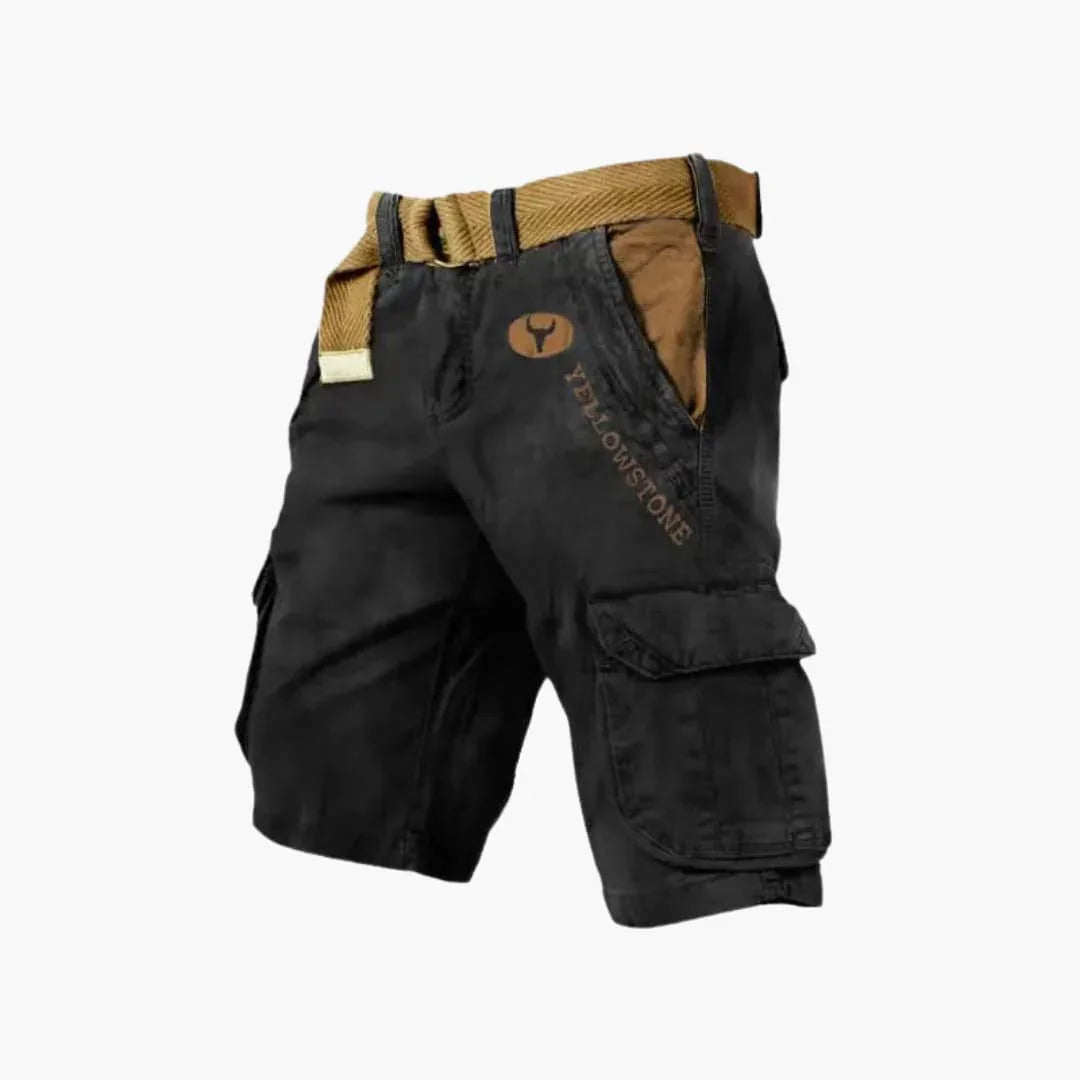 Herren Cargo Shorts in Schwarz, ideal für Freizeit & Alltag; bequeme kurze Hose für Männer.