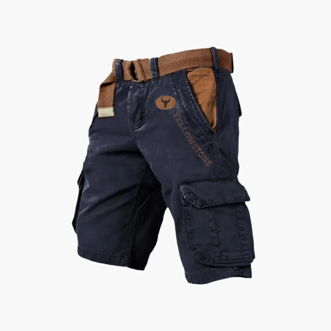 Stylische Herren Cargoshorts mit praktischen Taschen; perfekte Freizeithose für den Sommer.