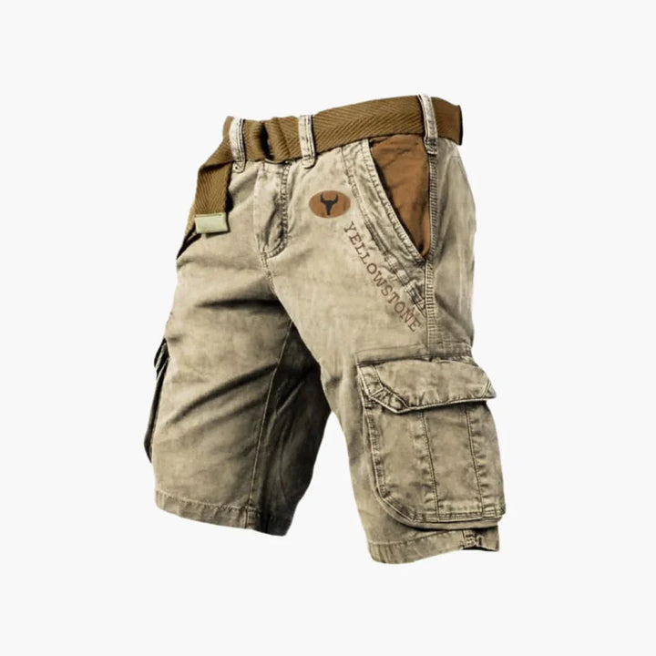 Robuste Outdoorhose für Herren: Cargoshorts in Khaki, bequem und funktional für Abenteuer.