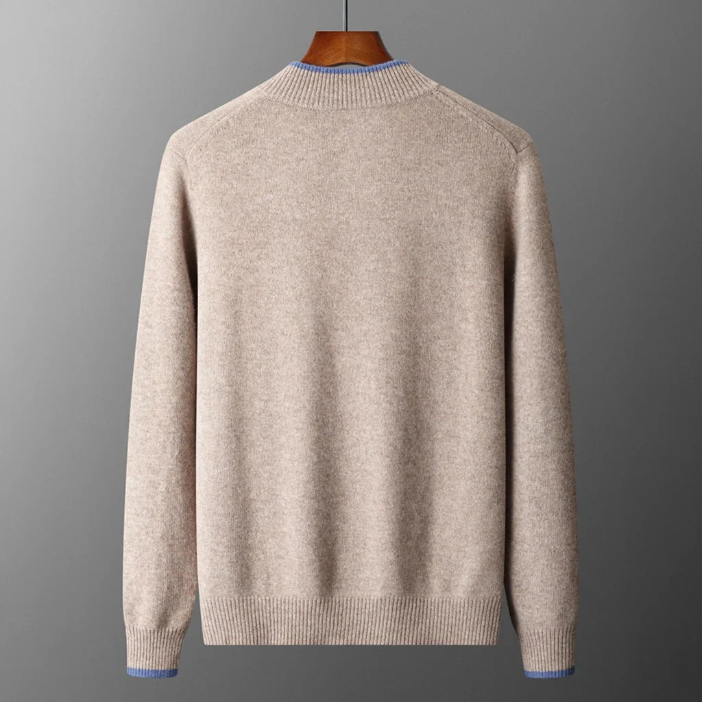 Herren Cashmere Zip Jacke in elegantem Stil, aus weichem Cashmere, mit praktischem Reißverschluss, ideal für Herbst.