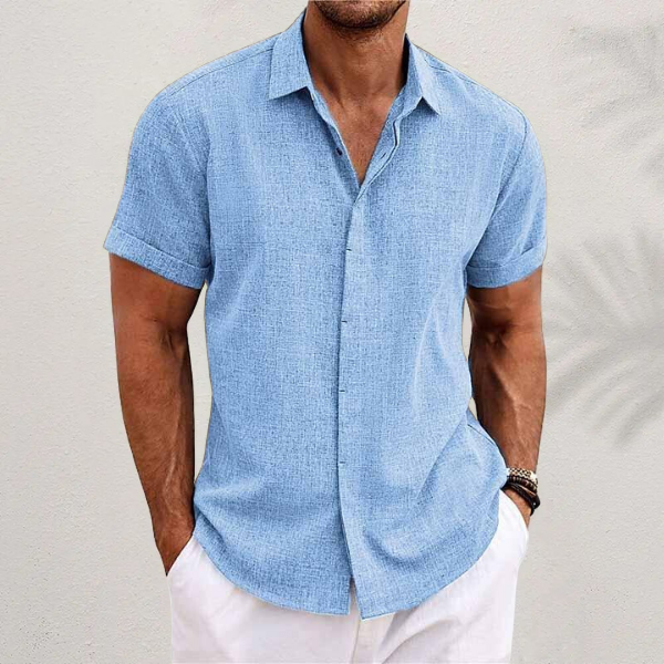Herren Casual Langarmhemd mit Knopfleiste. Elegant, vielseitig für Alltag, Freizeit & Business-Casual.