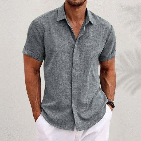 Elegantes Langarm Herrenhemd, ganzjährig tragbar. Ideal für Business-Casual, Freizeit & Sommer.