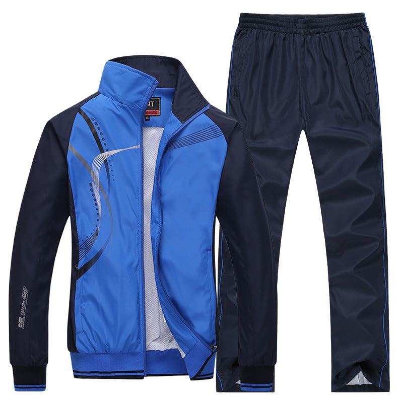 Herren College Trainingsanzug, Langarm-Set für Freizeit & Sport. Bequemer Zweiteiler für Herbst & Frühling.