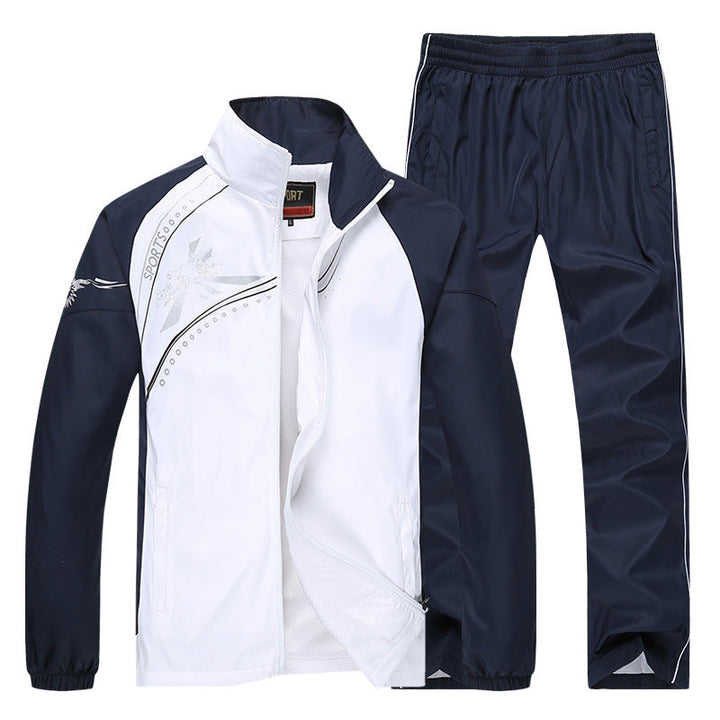 Kompletter Herren College Trainingsanzug, Langarm-Set. Sportbekleidung für Freizeit, Alltag & moderne Mode.