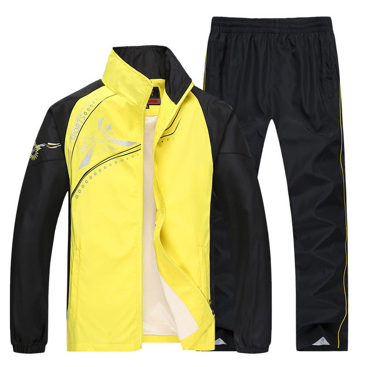 Modischer Herren Zweiteiler, Langarm-Set. Für Freizeit, Sport, urbane Alltagsmode & bequeme Herbstkleidung.
