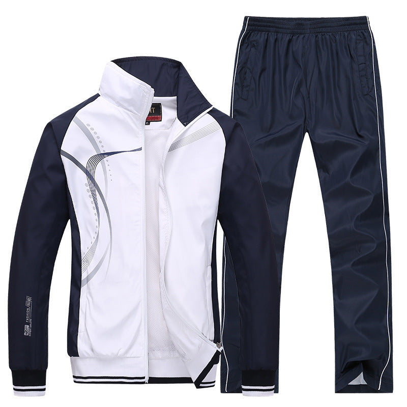 Stylischer Herren Trainingsanzug im College-Stil, Langarm-Set. Ideal für Sport, Freizeit & Alltagsmode.