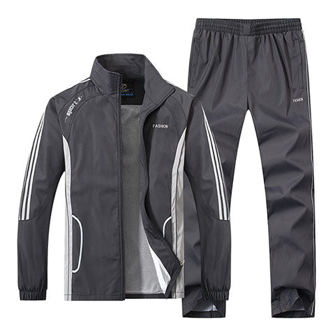 Atmungsaktiver Herren Trainingsanzug, Langarm-Set. Ideal für Sport, Fitness & aktive Freizeit. Komplettset.