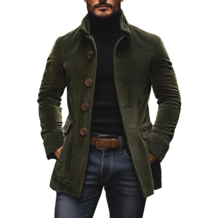Moderne Herren Cordjacke im Peacoat-Stil. Trendige Herbstjacke mit Stehkragen & elegantem Design für Männer.