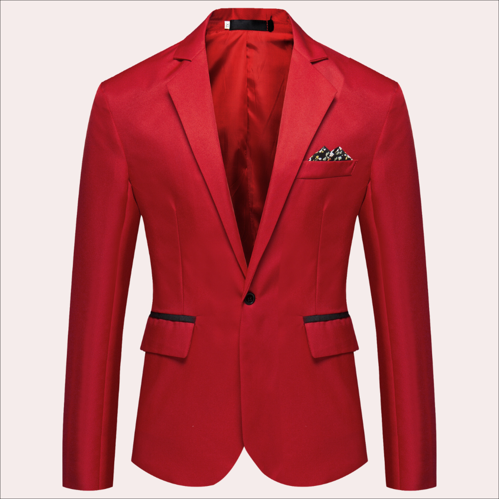Eleganter Herren Blazer in schmaler Passform für Business & Abendmode. Moderne Anzugjacke mit dezenter Tasche.