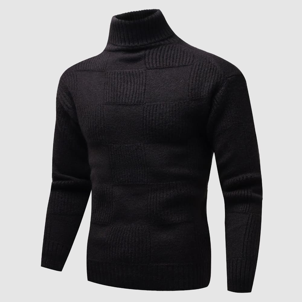 Stylischer Herren Slim Fit Rollkragenpullover, ideal für Frühling, Freizeit und elegante Layering-Looks der Herrenmode.