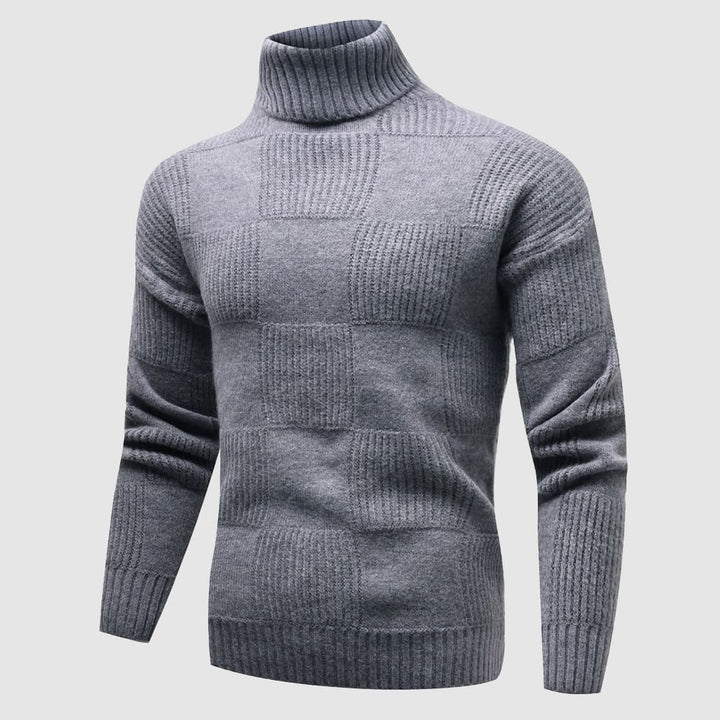 Vielseitiger Herren Rollkragen-Strickpullover in Slim Fit. Enganliegender Frühlingspullover für gepflegte Looks.