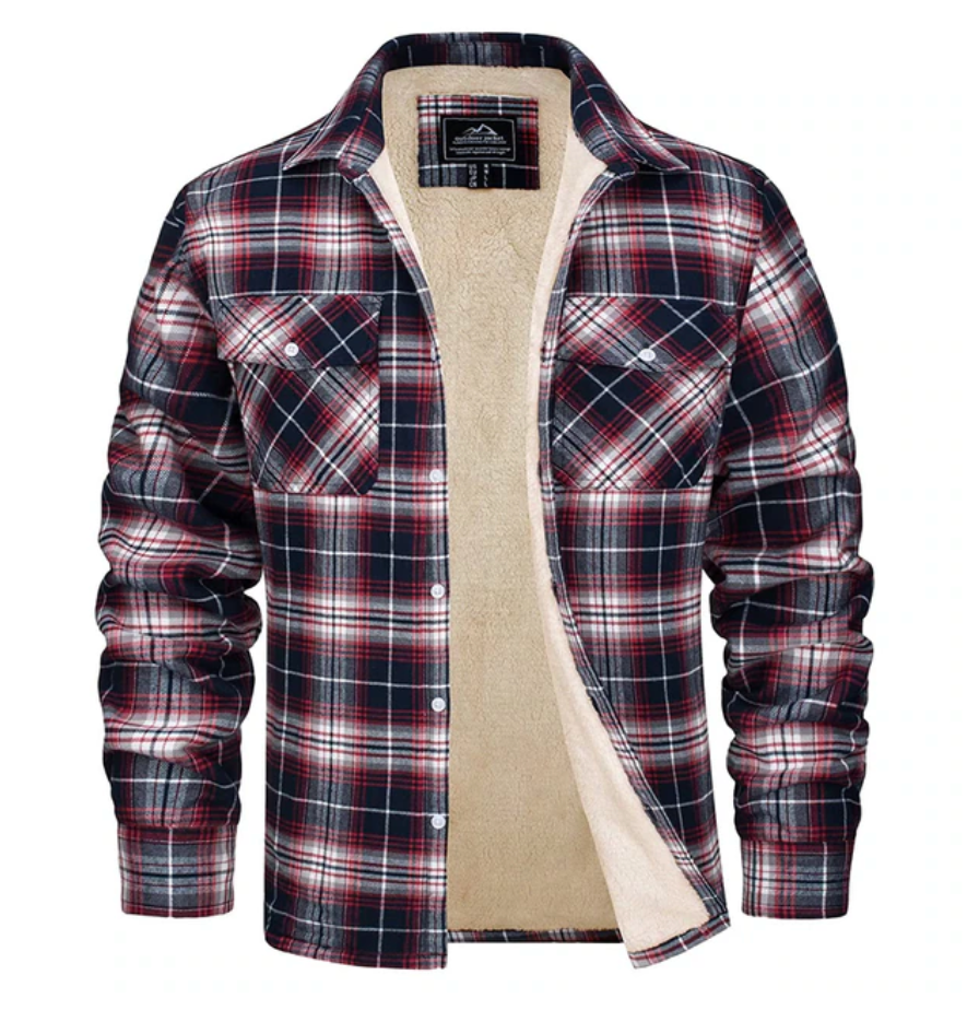Klassische karierte Herren Flanelljacke. Vielseitige Freizeitjacke, ideal für Herbst & Winter.