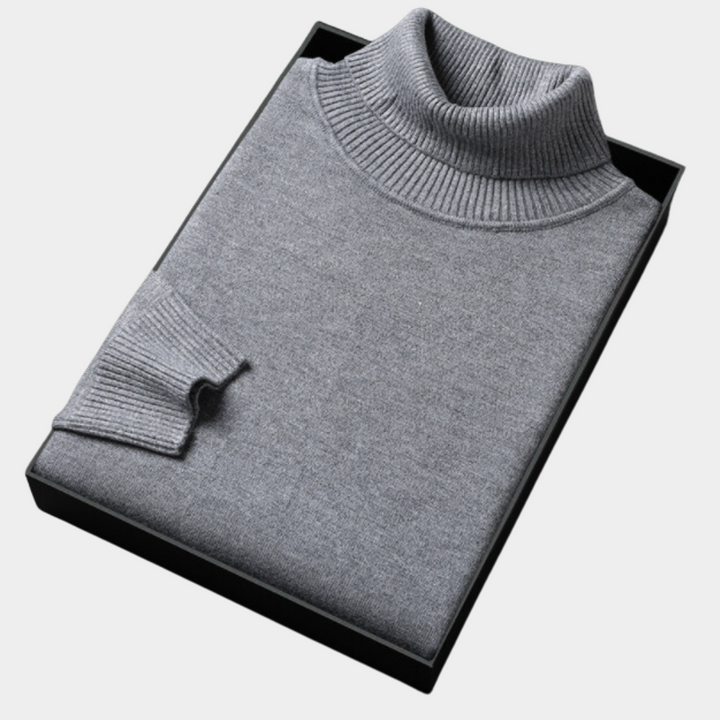 Vielseitiger Herren Rollkragenpullover. Ideal zum Layering unter Sakkos, stilvoll für Büro und Frühlingstage.