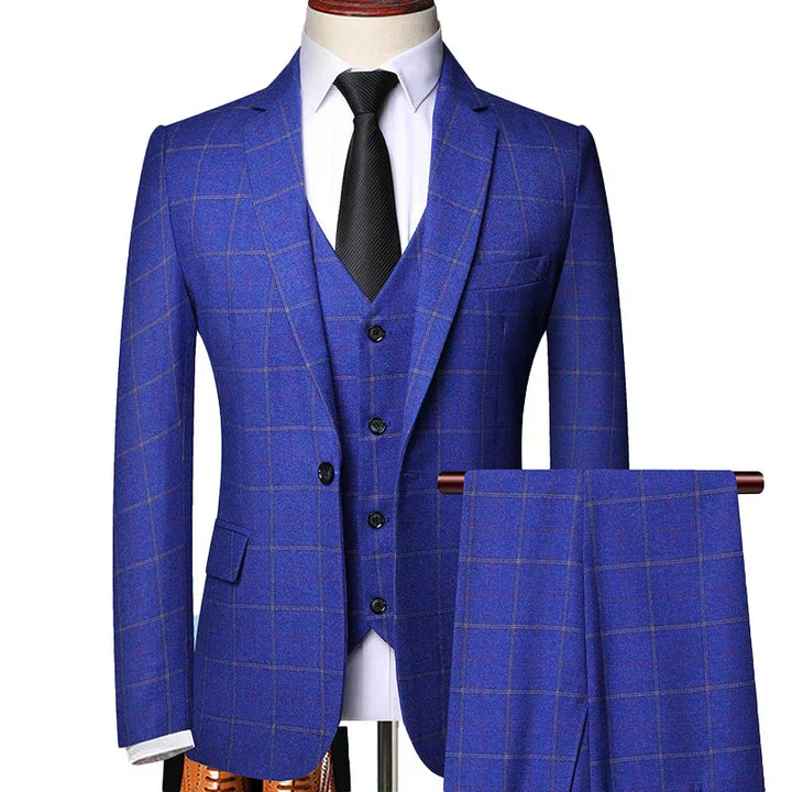 Herren Frühlingsanzug Simon mit modernem Windowpane-Karo. Eleganter Zweiteiler für Business & Hochzeiten.