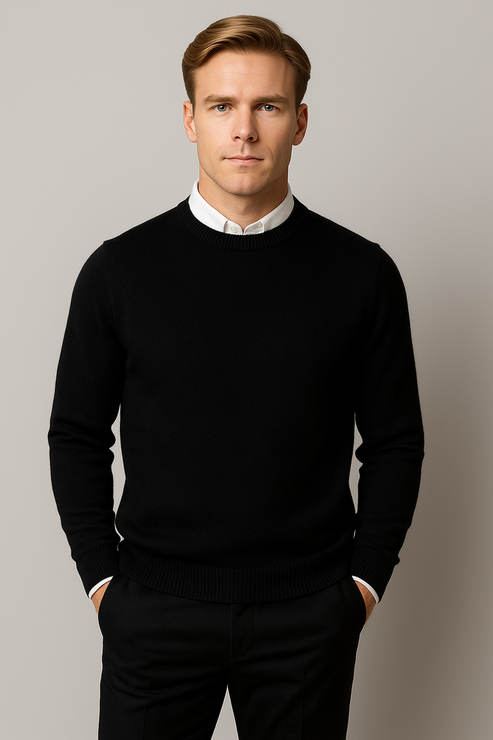 Herren Frühlingspullover mit elegantem Rundhalsausschnitt, ideal für die Übergangszeit.